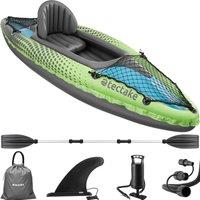 Tectake Kayak Liberty - Single Seater, Inflatable, Including Paddle, Green