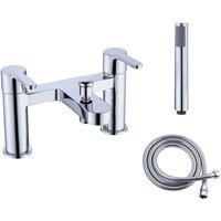 Vurtu Datchworth Bath Shower Mixer 1 4 Turn Dual Lever Ceramic Disc High Low Water Pressure 240 h X 220 w Chrome 628544, Silver