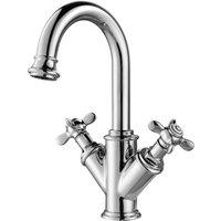 Vurtu Danube Basin Mixer 1 4 Turn Single Lever Ceramic Disc High Low Water Pressure 253 h X 202 w Chrome 381101, Silver