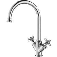 Vurtu Danube C Shape Kitchen Tap 356 h X 200 w Chrome 382101, Silver