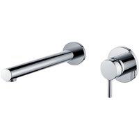 Vurtu Datchworth Wall Mounted Basin Bath Filler 1 4 Turn Single Lever Ceramic Disc High Low Water Pressure 104 h X 205 w Chrome 411701, Silver