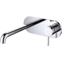 Vurtu Ares Curved Plate Wall Mounted Basin/ Bath Filler - Chrome, Silver