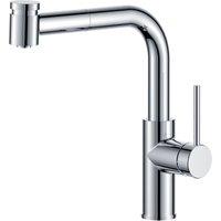 Vurtu Hecate D Shape Pull Out Single Lever Tap 385 h X 91 w Chrome 412904, Silver