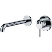 Vurtu Ares Wall Mounted Basin Bath Filler 1 4 Turn Single Lever Ceramic Disc High Low Water Pressure 104 h X 187 w Chrome 421701, Silver