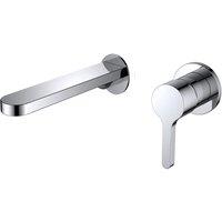 Vurtu Datchworth Soft Square Spout Wall Mounted Basin/ Bath Filler - Chrome, Silver