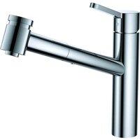 Vurtu Datchworth Pull Out Single Lever Tap 244 h X 285 w Chrome 502901, Silver