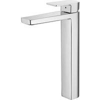 Vurtu Hathor High Basin Mixer 1 4 Turn Single Lever Ceramic Disc High Low Water Pressure 290 h X 45 w Chrome 531104, Silver