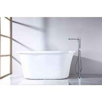 Vurtu Datchworth Floor Mounted Bath Shower Filler 1 4 Turn Single Lever Ceramic Disc High Low Water Pressure 829 h X 198 w Chrome 683801, Silver