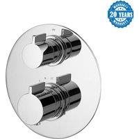 Vurtu Hertford 2 Way Concealed Thermostatic Shower Valve 200 h X 200 w Chrome 813700-4, Silver