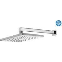 Vurtu Hunsdon Square Fixed Shower Head 101 h X 200 w Chrome 991110C 982105, Silver