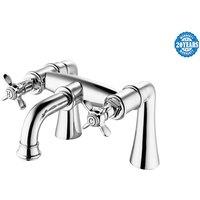 Vurtu Danube Bath Filler 1 4 Turn Dual Lever Ceramic Disc High Low Water Pressure 156 h X 230 w Chrome Jn3101, Silver