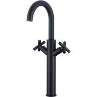 Vurtu Noir Tall Basin Mixer 1 4 Turn High Low Water Pressure 240 h X 240 w Black 659849, Black