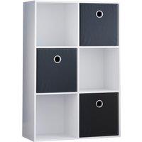 Vida Designs Durham 2X3 Cube Storage Unit White & Cube Storage Basket Set Of 3 Black, White