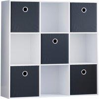 Vida Designs Durham 3X3 Cube Storage Unit White & Cube Storage Basket Set Of 5 Black, White