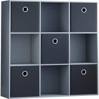 Vida Designs Durham 3X3 Cube Storage Unit Grey & Cube Storage Basket Set Of 5 Black, Grey