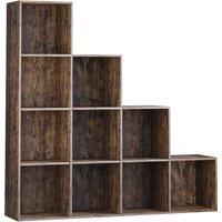 Vida Designs Durham 10 Cube Staircase Storage Unit Dark Wood, Brown