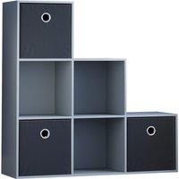 Vida Designs Durham 6 Cube Storage Unit Grey & Cube Storage Basket Set Of 3 Black, Grey