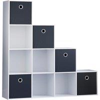 Vida Designs Durham 10 Cube Storage Unit White & Cube Storage Basket Set Of 5 Black, White