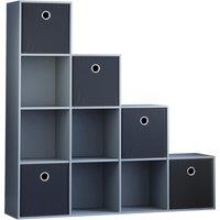 Vida Designs Durham 10 Cube Storage Unit Grey & Cube Storage Basket Set Of 5 Black, Grey