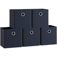 Vida Designs Durham Cube Storage Basket Black Set Of 5, Black