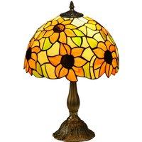 HOMCOM Antique Table Lamp, for Bedroom Bedside, Bulb not Included, Sunflower, Orange