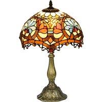 HOMCOM Antique Table Lamp, for Bedroom Bedside, Bulb not Included, Sunflower, Blue