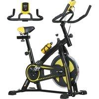 SPORTNOW Indoor Exercise Bike Stationary Bike for Home Gym Workout, Yellow, Yellow