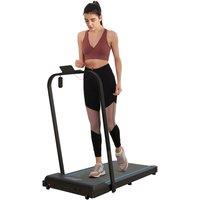 SPORTNOW 2.5HP Folding Treadmill Walking Pad w/ LED Display, No Assembly Blue, Blue