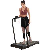 SPORTNOW 2.5HP Folding Treadmill Walking Pad w/ LED Display, No Assembly Orange, Orange