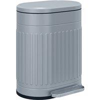 HOMCOM 20L Pedal Bin, Metal Kitchen Bin with Soft-close Lid, Grey, Grey