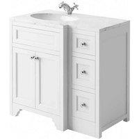 Harrogate Carrarra White Countertop & Basin 910 x 530mm, White