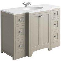 Harrogate Carrarra White 1210 X 530 Worktop And Basin Central Square Sides, White