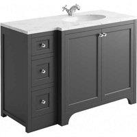 Harrogate Carrarra White 1210 X 530 Worktop And Basin Right Square Sides, White
