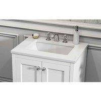 Harrogate White Carrara 610mm Countertop for Undercounter Basin, White