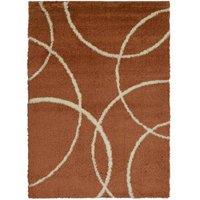 Snug Bubbles Terracotta Ivory 200X290cm Rug, Orange