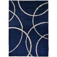 Snug Bubbles Navy Ivory 200X290cm Rug, Blue
