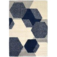 Snug Hexagon Grey Navy 160X230cm Rug, Multi