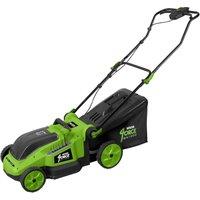 Mylek Cordless Battery Lawnmower 40V - 2 x 20V Li-ion 4000Mah Batteries & Charger, Green