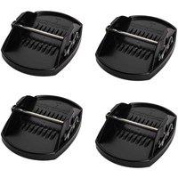 Samuel Alexander 18Cm X 14Cm Set Of 4 Black Heavy Duty Caravan Corner Steady Feet Jack Pads, Black