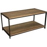 House Of Home Coffee Table Rustic Wooden Grey Grain Finish Living Room Storage Shelf 2 Tier, Grey