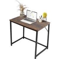 House Of Home Desk Computer PC Laptop Home Office Work Desk Study Writing Brown Rustic Style 80cm, Brown