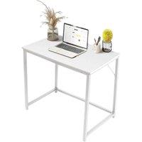 House Of Home Computer Desk With White Powder-coated Finish Sturdy Home Office Workstation For Small Spaces, White