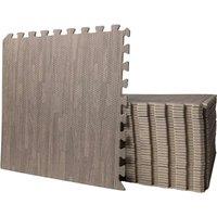 Samuel Alexander 4pc Grey Wood Effect Eva Foam Floor Protective Tiles 60x60cm Set Covers 1.44 Sqm (15.5 Sq Ft), Grey