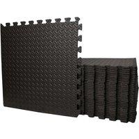 Samuel Alexander 16pc Eva Foam Floor Protective Floor Tiles 60x60cm Set Covers 5.76 Sqm (62 Sq Ft), Black