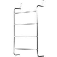 House of Home Over-door Towel Rack 4-tier Bathroom Silver Storage Hanger Rail Bath Hand Towels, Silver