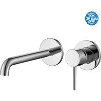 Vurtu Braughing 2 Tap Hole Wall Mounted Basin/ Bath Filler - Chrome, Silver