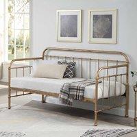 Slumberworx Ickleford Industrial Living Room Bedroom Brass Metal Day Bed Frame