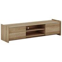Kudl TV Cabinet 1.6M - Modern Light Oak, Brown