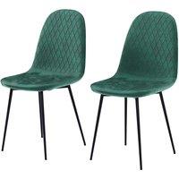 Vida Designs Luton Set Of 2 Fabric Dining Chairs Green, Green