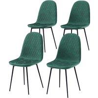 Vida Designs Luton Set Of 4 Fabric Dining Chairs Green, Green